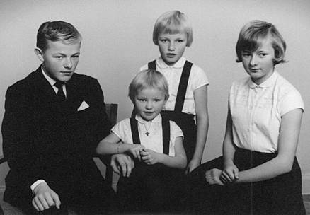 Bjarne, Dorthe, Sonja og Bente Sørensen. 1965.